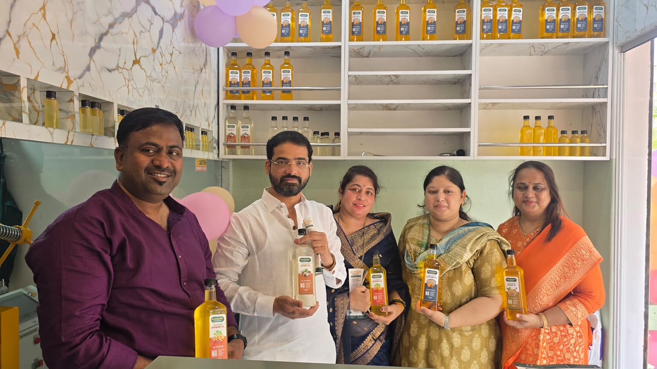 Staff hand-labeling bottles ahead of the launch